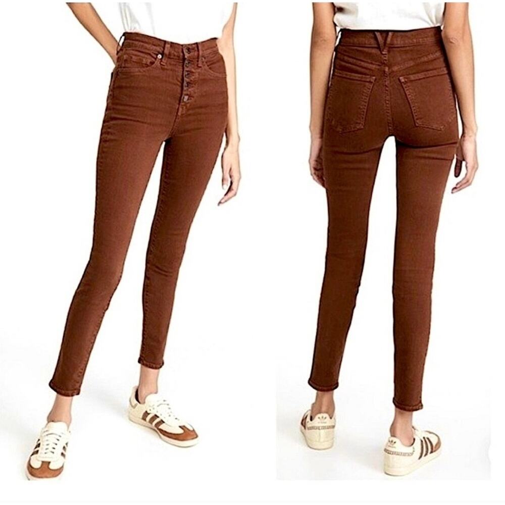 Veronica Beard Brown Maera Skinny High Rise Button Fly Jeans Women's 26
